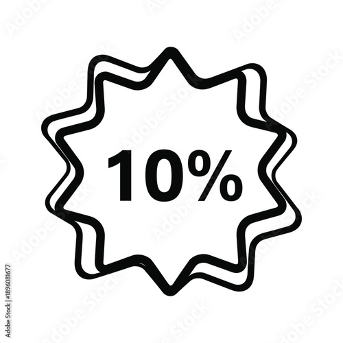Black discount badge with 10 percent