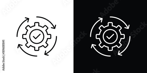 Process Icon Sheet Black And White