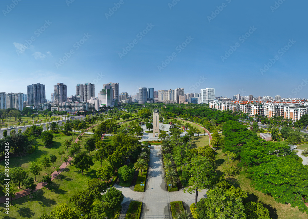 Obraz premium Shantou Overseas Chinese Park Open Times Square Shantou Port Aerial Photography