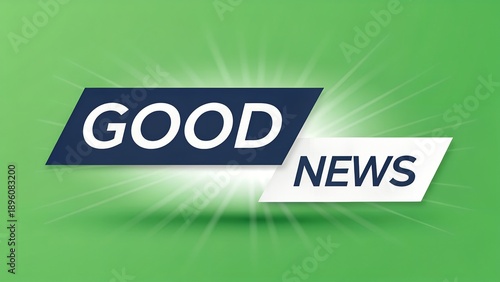 Good news announcement with modern design and green background