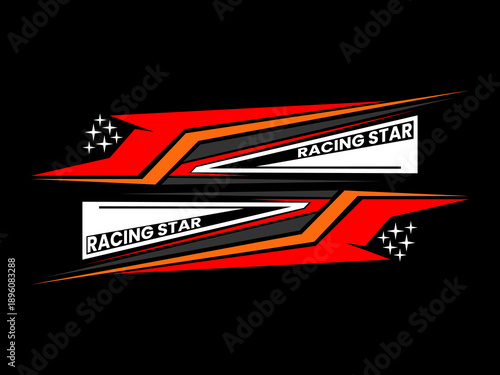 Racing Stripe Vinyl Decal Template Vector Design