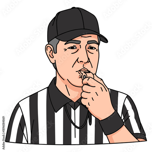 Whistle-Blowing Referee in Action
