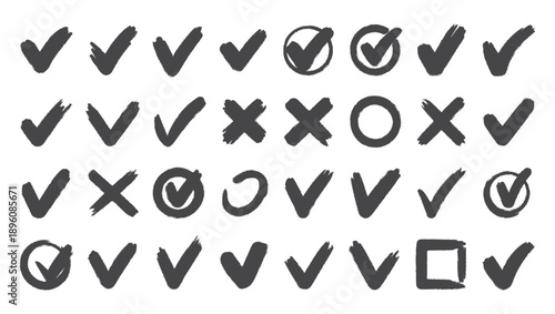 Check mark - stock vector set 