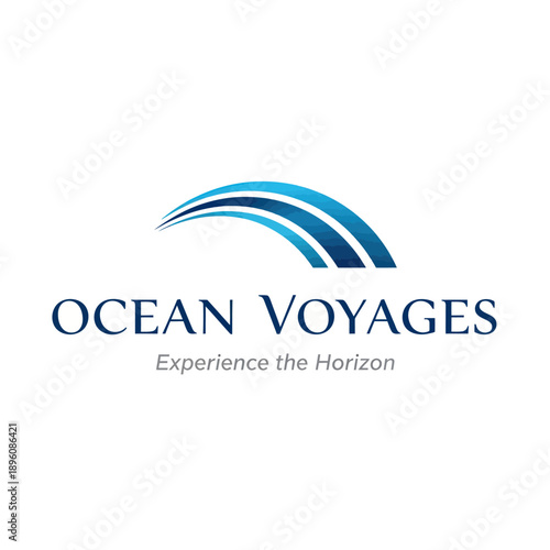 Ocean Voyages Logo Blue Waves Design.