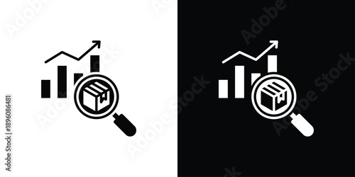 Market Research Icon Sheet Black And White