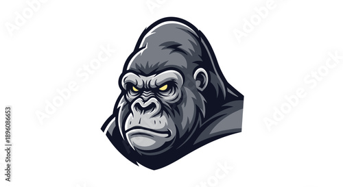 Illustration of a Gorilla Head Closeup.