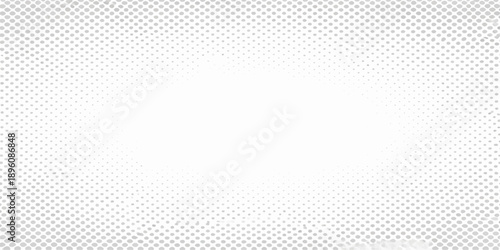 Seamless vector illustration of a light gray halftone dots background with a geometric white mesh grid pattern for modern web design and textured paper wallpaper