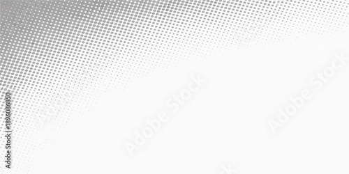 An abstract halftone vector background featuring a blue wave pattern with light gray dots and circular texture elements for a professional business technology wallpaper design