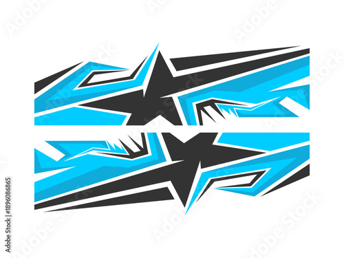 Racing Star Vehicle Decal Wrap Design Vector Graphic