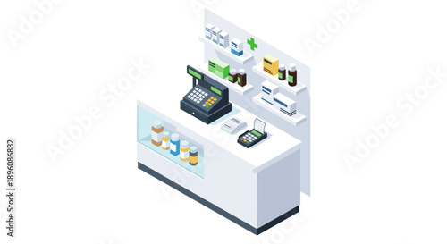 Modern Point of Sale System Display.