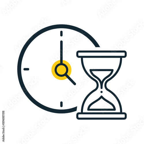 Time Management Concept Clock Hourglass