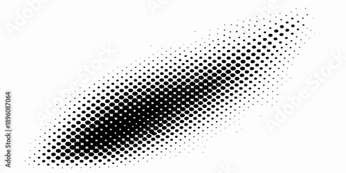 This abstract black halftone dots pattern features a textured vector design of dotted circles and gradient wave shapes, creating a modern art backdrop with a curved grid effect on a light wallpaper