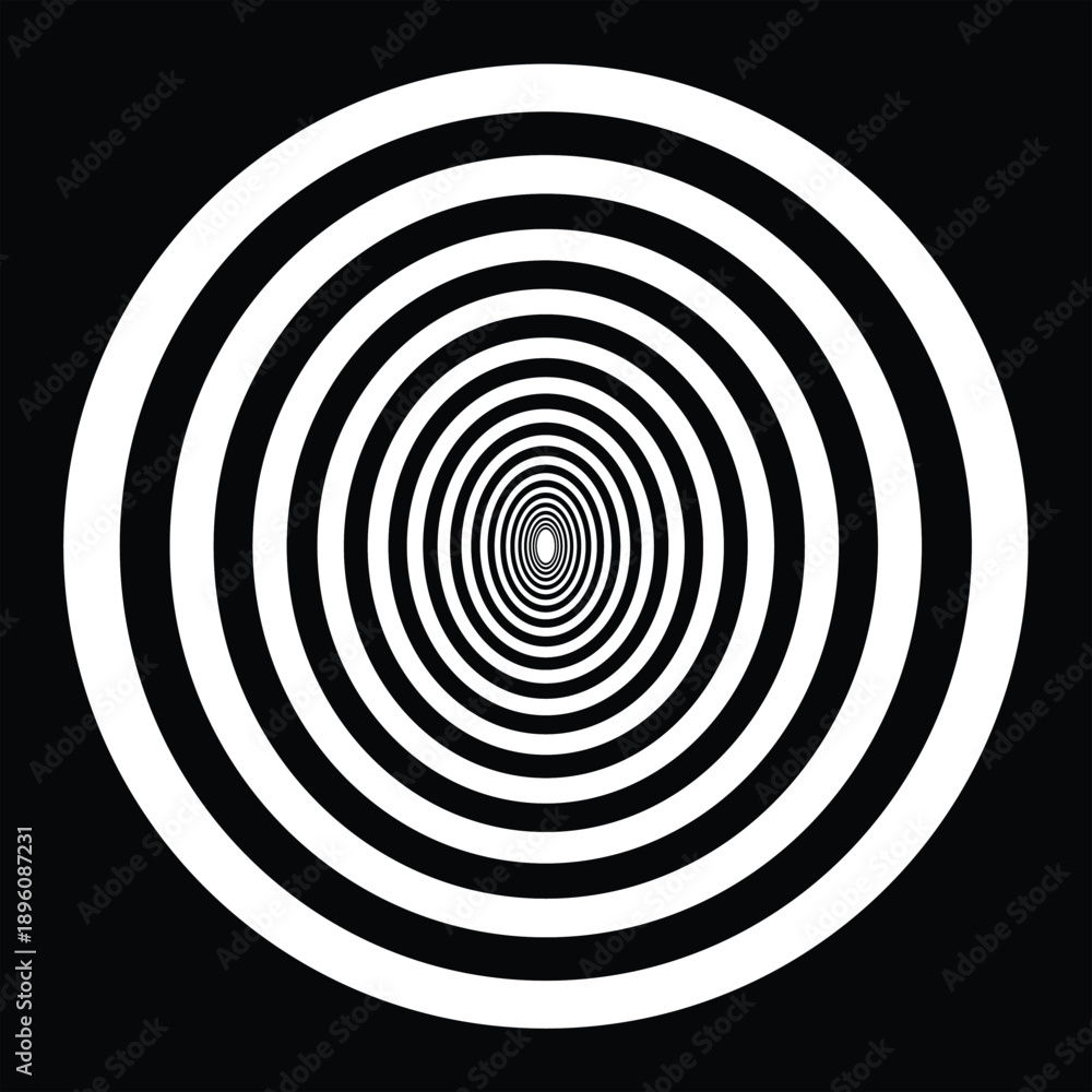 Obraz premium black and white spiral 3D effect circle