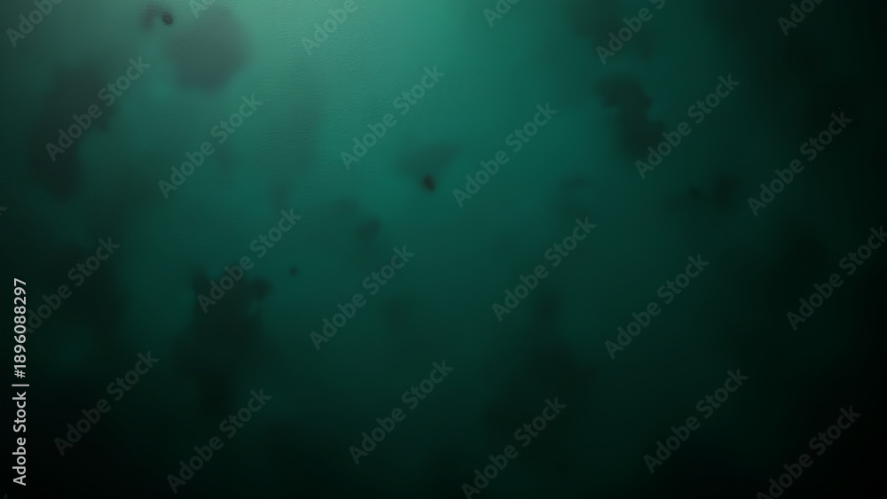 Naklejka premium Deep green underwater texture with soft light and subtle shadow shapes creating moody abstract ocean background