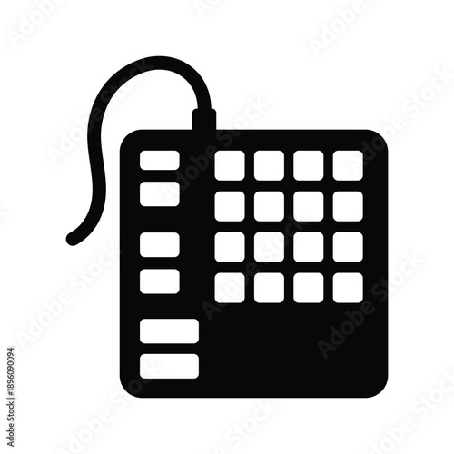 MIDI Pad Controller Icon: Digital Music Production Drum Machine Vector Illustration