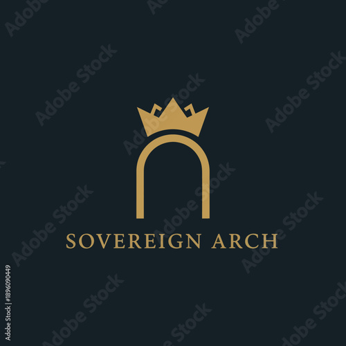 Golden Crown Logo on Black Background.