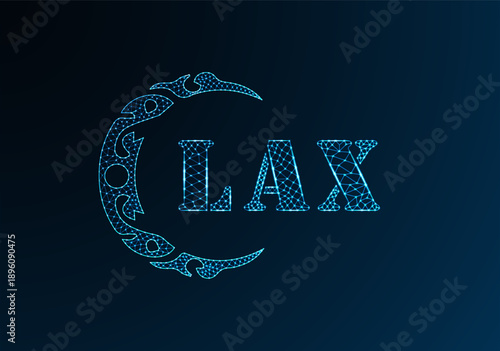 Low poly letter logo LAX design. LAX letter logo low poly vector design on blue color gradient background. LAX logo low poly design