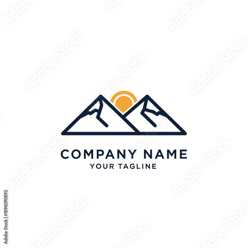 Simple Mountain Logo Design Template.