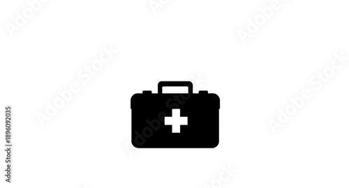 first, aid, box, medical, emergency, healthcare, medicine, kit, cross, symbol, silhouette, icon, vector, flat, solid, minimal, modern, simple, clean, black, white, monochrome, isolated, graphic, desig