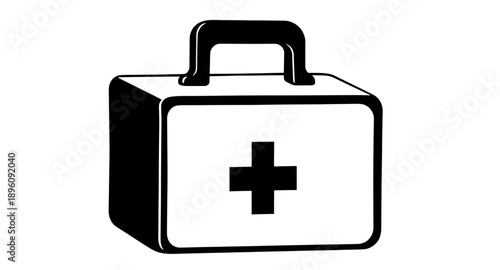first, aid, box, medical, emergency, healthcare, medicine, kit, cross, symbol, silhouette, icon, vector, flat, solid, minimal, modern, simple, clean, black, white, monochrome, isolated, graphic, desig