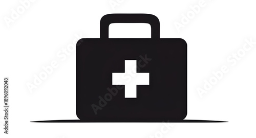 first, aid, box, medical, health, emergency, care, rescue, safety, help, hospital, clinic, medicine, kit, cross, symbol, icon, silhouette, vector, minimal, modern, flat, solid, glyph, line, black, whi