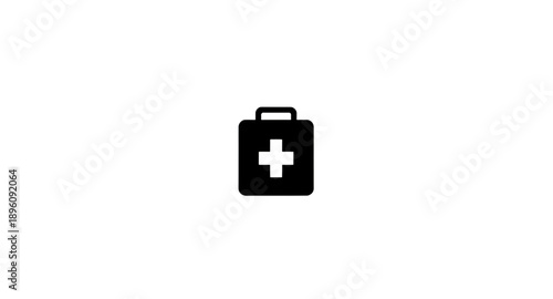 first, aid, box, medical, health, emergency, care, rescue, safety, help, hospital, clinic, medicine, kit, cross, symbol, icon, silhouette, vector, minimal, modern, flat, solid, glyph, line, black, whi
