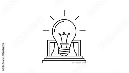 Light Bulb on a Laptop Computer.