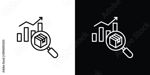 Market Research Icon Sheet Black And White