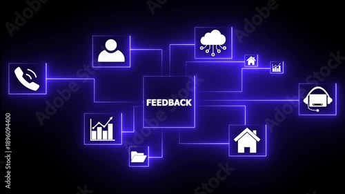 Wallpaper Mural Business Feedback Cloud Network Icons Connection Concept Digital Technology Communication Partnership Growth Analysis Teamwork Ideas Innovation Security.4k Animation motion video. Torontodigital.ca