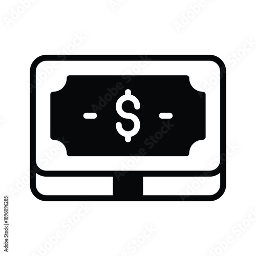 A visually appealing glyph icon of dollar currency, editable vector