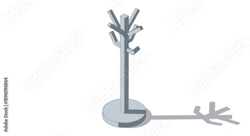 Modern Metal Coat Rack with Hooks.