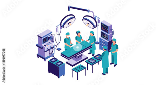 Surgeons Performing Operation in Hospital Theater.