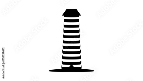 lighthouse logotype, black isolated silhouette