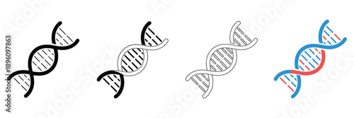 Dna icon on light background, genetic symbol representing biology, chemistry, science, chromosome structures, molecules, biotechnology, cells, and laboratory research