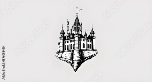 castle, fortress, tower, silhouette, medieval, building, stone, palace, royal, historic, ancient, kingdom, battlement, turret, wall, moat, gate, spire, keep, citadel, rampart, fort, fantasy, fairytale