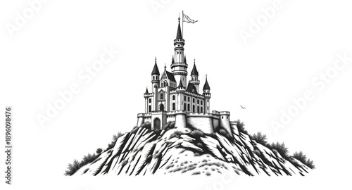 castle, fortress, tower, medieval, silhouette, stronghold, stone, palace, royal, kingdom, historic, ancient, battlement, turret, wall, moat, gate, spire, citadel, keep, rampart, fort, heritage, landma