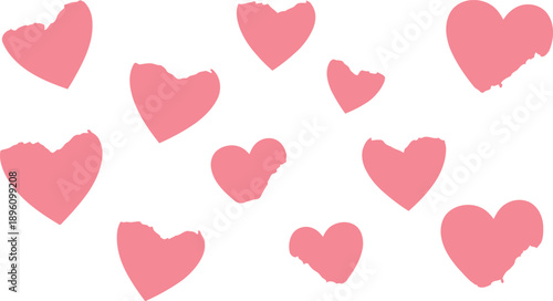 A collection of pink hearts
