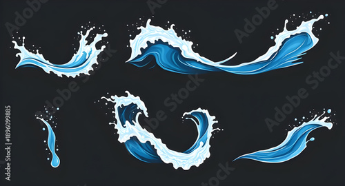 wave, sea, ocean, aquatic, maritime, surf, ripple, tide, current, water, fluid, flow, blue, abstract, minimal, modern, curved, circular, spiral, motion, dynamic, clean, simple, flat, line, glyph, soli