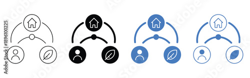 ESG icon set, multiple style collection representing environmental, social, and governance concepts, sustainability metrics, corporate responsibility