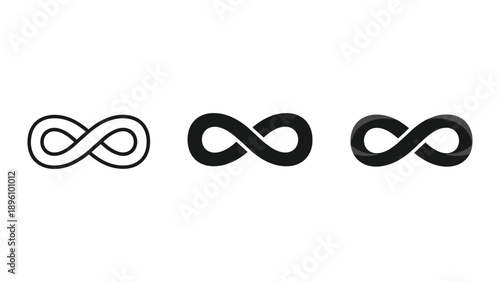 Infinity symbol variations on white background