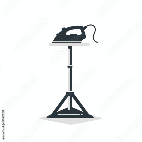 Ironing Board with Iron on Stand