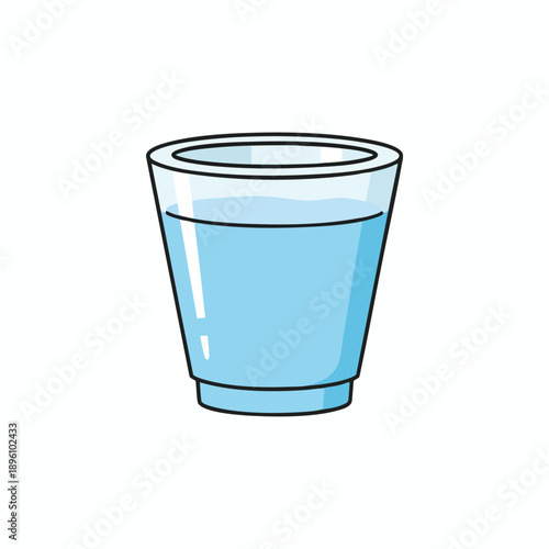 Glass of Fresh Water Illustration