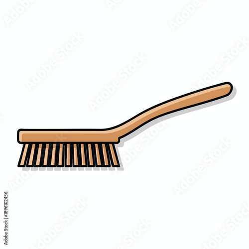 Illustration of a wooden handled brush