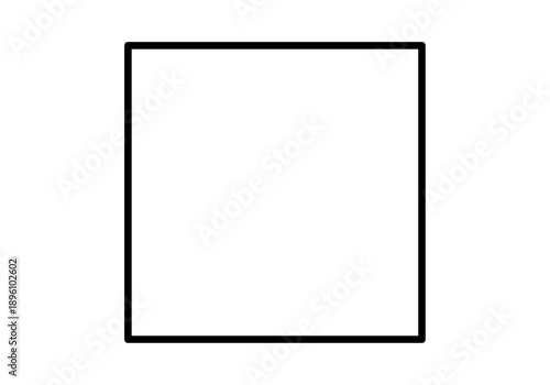 Ícono de cuadrado con contorno negro sobre fondo blanco