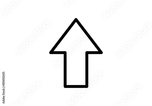 Ícono de flecha apuntando hacia arriba con borde negro sobre fondo blanco