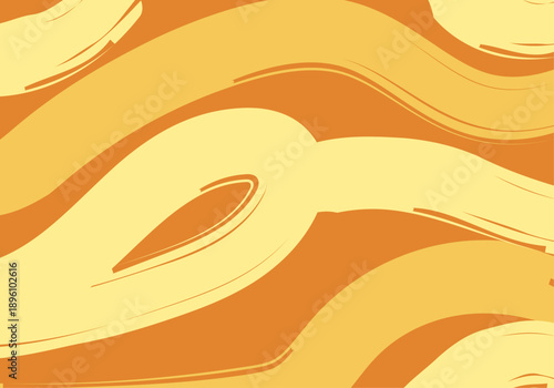 Fondo cálido abstracto con pinceladas fluidas de color naranja y amarillo