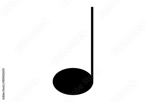 Icono de nota musical negra aislada 