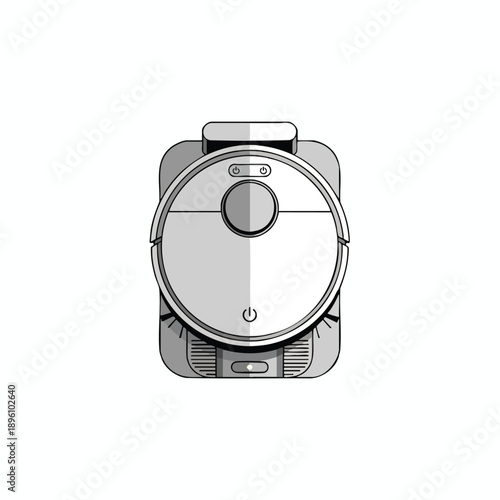 Modern Robot Vacuum Cleaner Illustration
