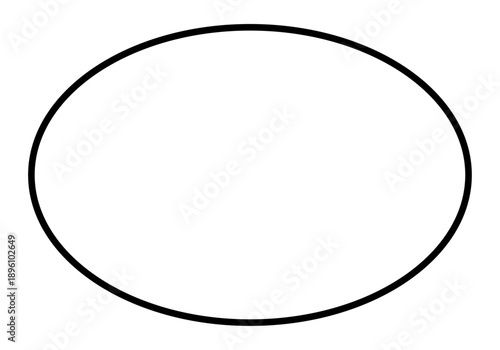 Contorno de una elipse negra con forma ovalada horizontal 