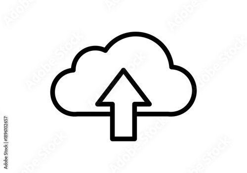 Icono lineal de una nube con flecha hacia arriba 